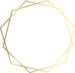 Diamond border. Golden frame for the decoration of invitations. Png