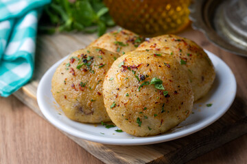 A dish from the Siirt region, one of the traditional delicious Turkish cuisine. Kibbeh is a popular dish in Middle Eastern cuisine (Turkish name; icli kofte - Kitel - Siirt kofte)