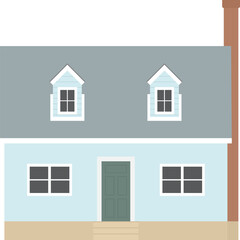 Cape cod house vector illustration