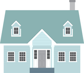 Cape cod house vector illustration