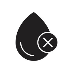 Water with cross mark. Poor water quality. Droplet with cancel, Vector illustration