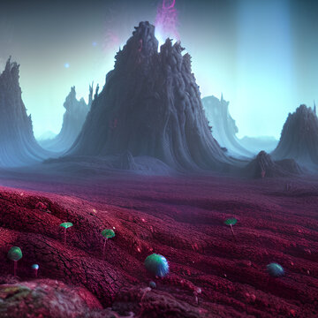 Alien Life 3d rendered