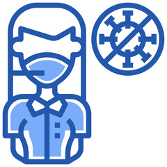 People with Mask_call center line icon,linear,outline,graphic,illustration