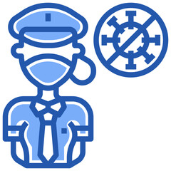 People with Mask_policewoman line icon,linear,outline,graphic,illustration