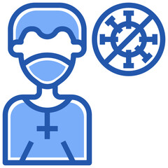 People with Mask_priest line icon,linear,outline,graphic,illustration