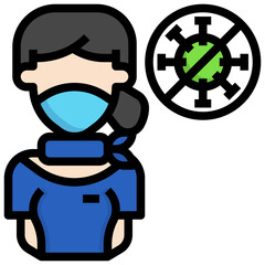 People with Mask_airhostess line icon,linear,outline,graphic,illustration