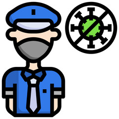 People with Mask_policeman line icon,linear,outline,graphic,illustration
