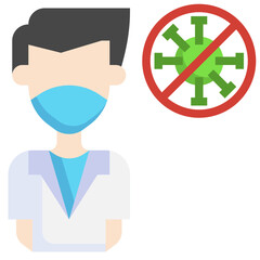 People with Mask_doctor line icon,linear,outline,graphic,illustration