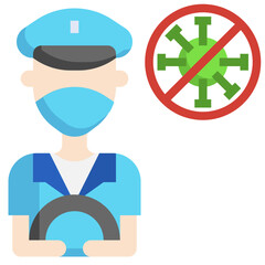 People with Mask_driver line icon,linear,outline,graphic,illustration