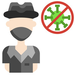 People with Mask_detective line icon,linear,outline,graphic,illustration
