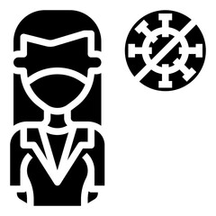People with Mask_female doctor line icon,linear,outline,graphic,illustration