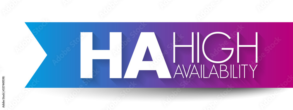 Poster ha - high availability is the ability of a system to operate continuously without failing for a desi