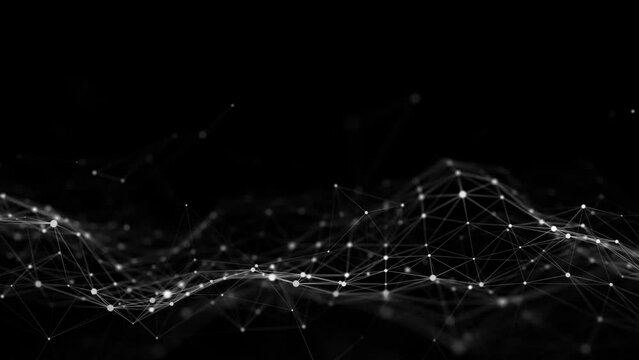 Futuristic dynamic wave. Flow digital structure. Secure cybersecurity data connection. Cyber technology background. 3D rendering.	