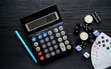calculator and pen