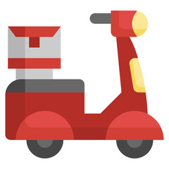 delivery bike flat icon,linear,outline,graphic,illustration