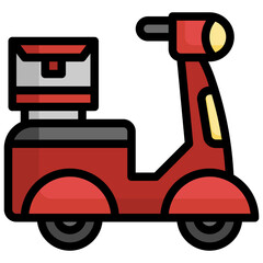 delivery bike filled outline icon,linear,outline,graphic,illustration