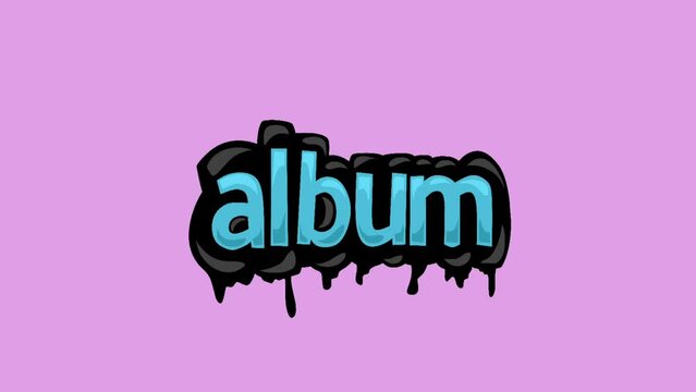 Pink screen animation video written ALBUM