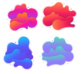 set of abstract modern geometric graphic element banners. with flowing liquid shapes.