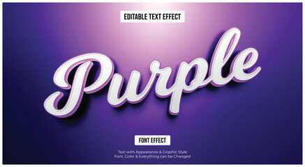 3d purple editable text effect, purple theme