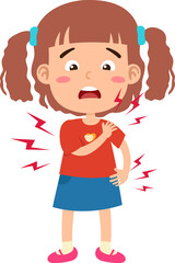 cute girl muscle pain and aches in the body