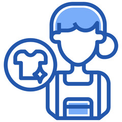 Laundry shop_maid line icon,linear,outline,graphic,illustration