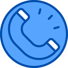 Phone blue line icon