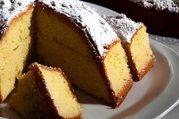 a photo of delicious almond cake - sweet baked food