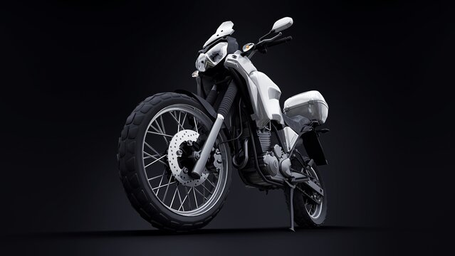 Tokyo, Japan. January 24, 2022. Yamaha Tenere 250. lightweight touristic enduro motorcycle 3d illustration