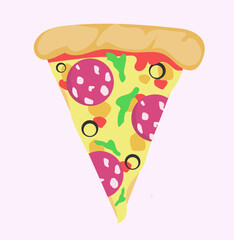 Pizza delivery. Fast and tasty. Vector illustration.