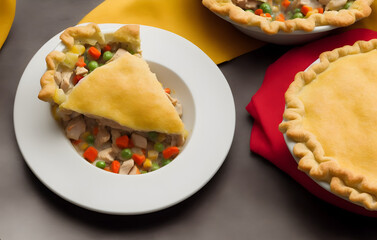 picture of chicken pot pie, a home cooked meal, savory and healthy food