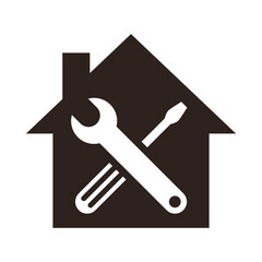 Repair service icon, home repair symbol