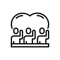 Black line icon for volunteers