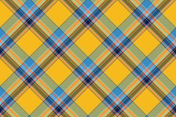 Tartan plaid background, diagonal check seamless pattern. Vector fabric texture for textile print, wrapping paper, gift card, wallpaper.