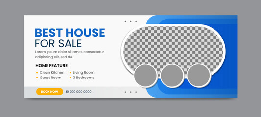 Real estate social media facebook cover banner template
