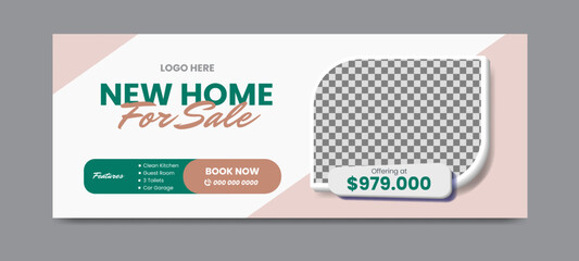 Real estate social media facebook cover banner template