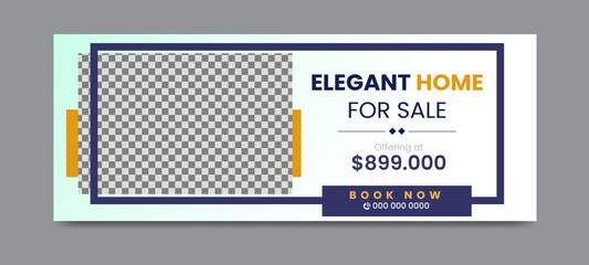 Real estate social media facebook cover banner template