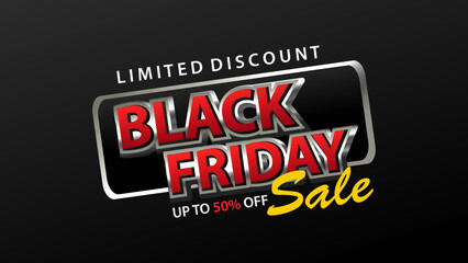 Black Friday Sale banner. Modern design with typography.
