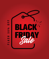 Black Friday Flash Sale Banner Design, Black Friday Sale, label, template