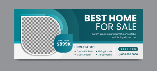 Real estate social media facebook cover banner template