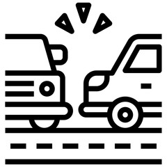Car Accident_side line icon,linear,outline,graphic,illustration