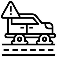 Car Accident_flat tire line icon,linear,outline,graphic,illustration