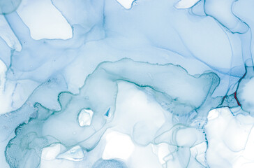 Alcohol Ink. Oil Flow Abstract Design. Sea Macro