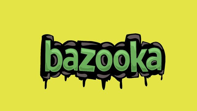 Yellow screen animation video written BAZOOKA