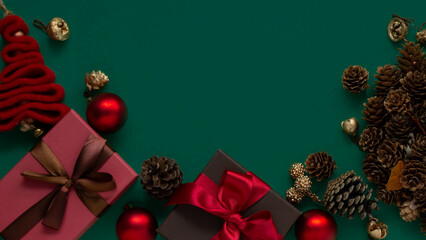 緑の背景のクリスマスのイメージ