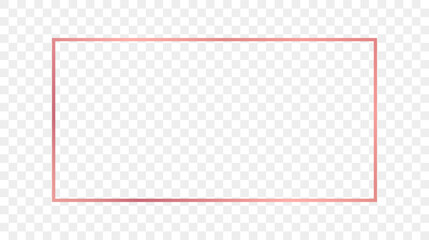 Rose gold glowing rectangular shape frame