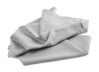 Fototapeta na wymiar One grey kitchen napkin isolated on white
