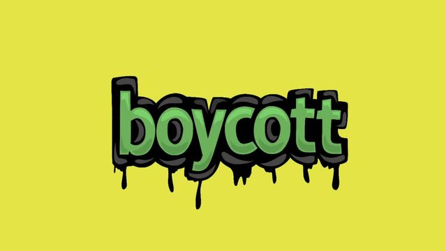 Yellow screen animation video written BOYCOTT