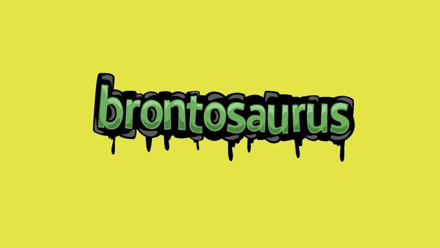 Yellow screen animation video written BRONTOSAURUS