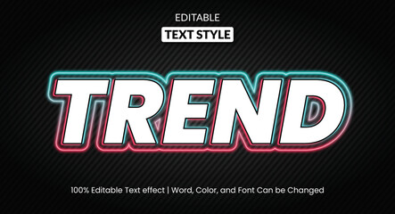 trend neon bar background text effect. Editable text effect
