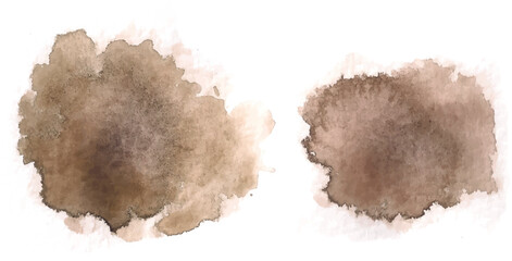 watercolor ground brown on white ground